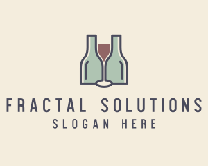 Bottle Glass Winery logo design