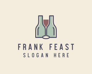 Bottle Glass Winery logo design