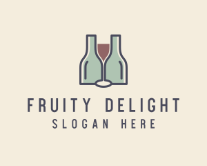 Bottle Glass Winery logo design