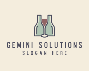 Bottle Glass Winery logo design