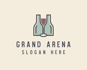 Bottle Glass Winery logo design