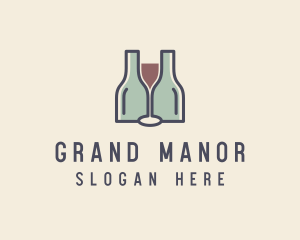 Bottle Glass Winery logo design