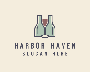 Bottle Glass Winery logo design