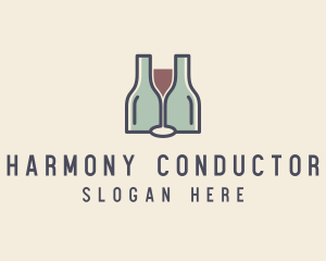 Bottle Glass Winery logo design