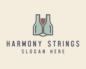 Bottle Glass Winery logo design