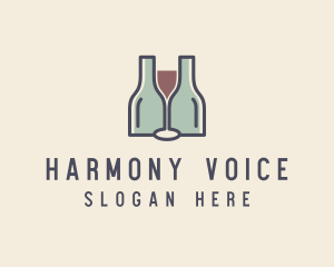 Bottle Glass Winery logo design