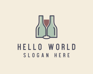 Bottle Glass Winery logo design