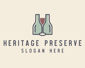 Bottle Glass Winery logo design