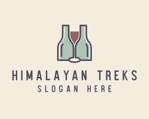 Bottle Glass Winery logo design