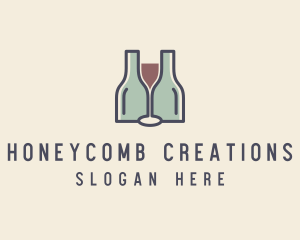 Bottle Glass Winery logo design