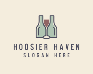 Bottle Glass Winery logo design