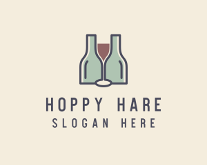 Bottle Glass Winery logo design