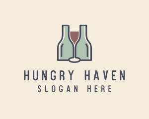 Bottle Glass Winery logo design