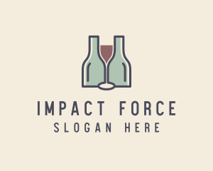 Bottle Glass Winery logo design