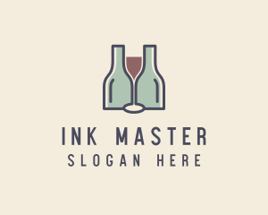 Bottle Glass Winery logo design