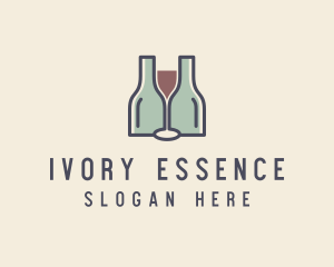 Bottle Glass Winery logo design