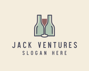 Bottle Glass Winery logo design