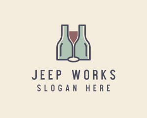 Bottle Glass Winery logo design