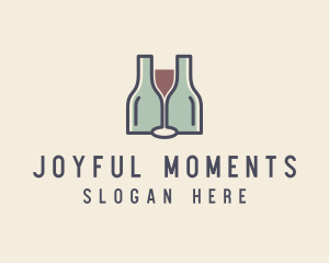 Bottle Glass Winery logo design