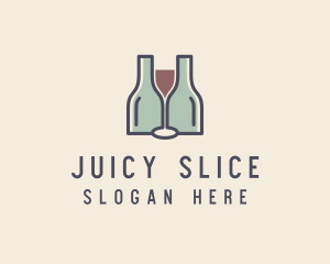 Bottle Glass Winery logo design