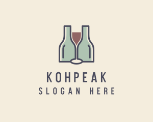 Bottle Glass Winery logo design