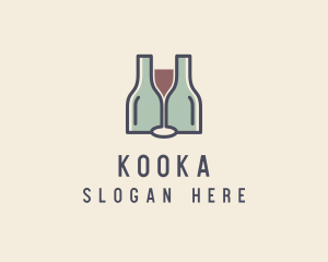 Bottle Glass Winery logo design