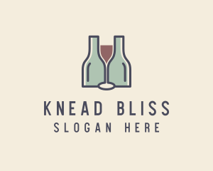 Bottle Glass Winery logo design