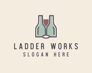 Bottle Glass Winery logo design