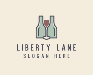 Bottle Glass Winery logo design