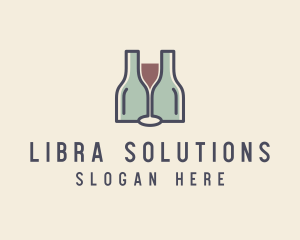 Bottle Glass Winery logo design