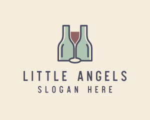 Bottle Glass Winery logo design