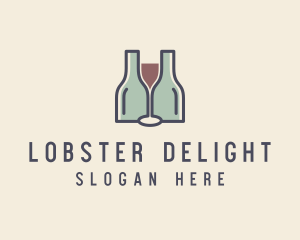 Bottle Glass Winery logo design