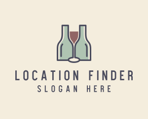 Bottle Glass Winery logo design