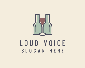 Bottle Glass Winery logo design