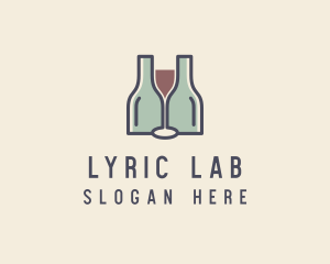 Bottle Glass Winery logo design