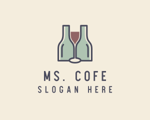 Bottle Glass Winery logo design