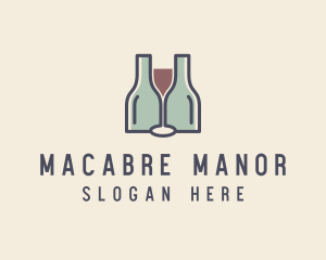 Bottle Glass Winery logo design