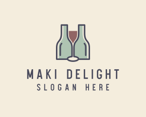 Bottle Glass Winery logo design