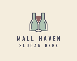 Bottle Glass Winery logo design