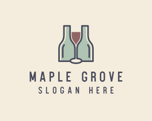 Bottle Glass Winery logo design