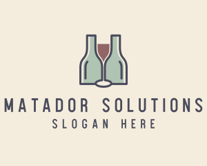 Bottle Glass Winery logo design