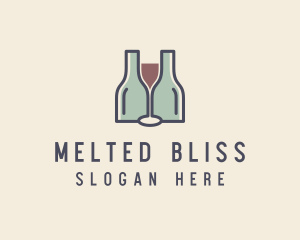 Bottle Glass Winery logo design