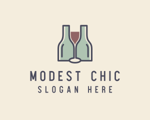 Bottle Glass Winery logo design