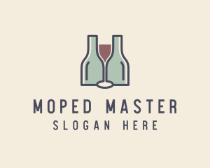 Bottle Glass Winery logo design