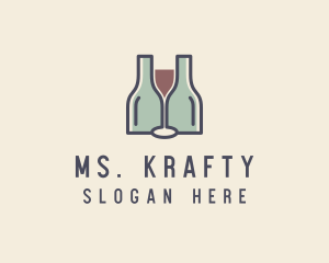 Beverage - Bottle Glass Winery logo design