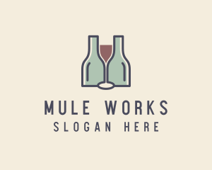 Bottle Glass Winery logo design