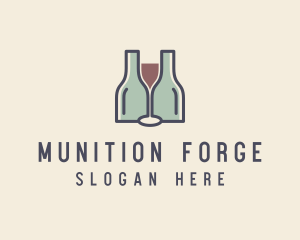 Bottle Glass Winery logo design