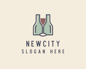 Bottle Glass Winery logo design