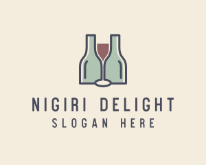 Bottle Glass Winery logo design