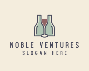 Bottle Glass Winery logo design